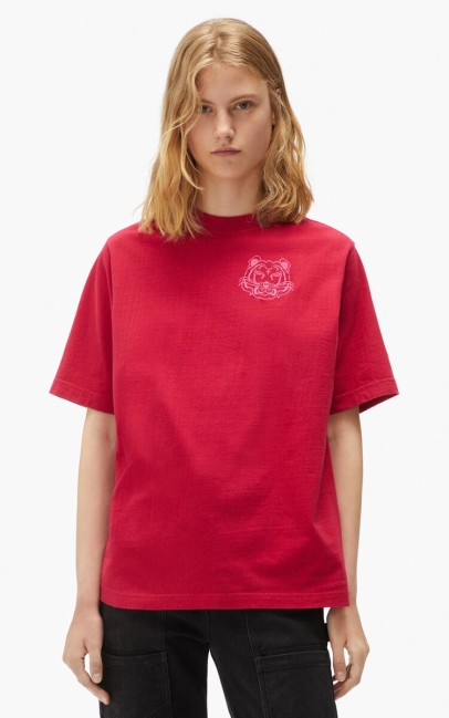 Kenzo Women Re/Kenzo Relaxed Casual T-shirt Deep Fuschia